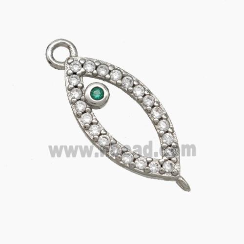 Copper Eye Connector Pave Zirconia Platinum Plated