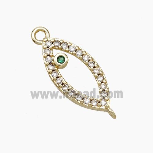 Copper Eye Connector Pave Zirconia Gold Plated