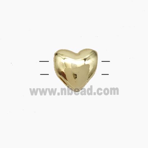 Copper Heart Beads With 2holes Gold Plated