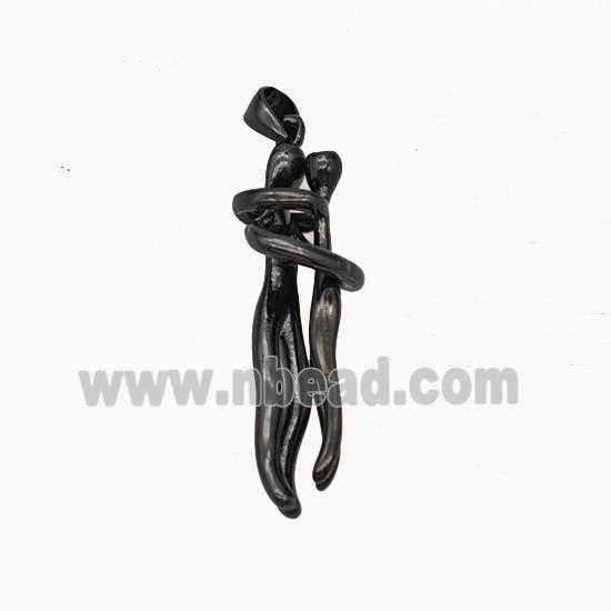 Copper Couple Pendant Black Plated