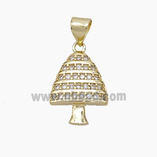 Christmas Tree Copper Pendant Pave Zirconia Gold Plated