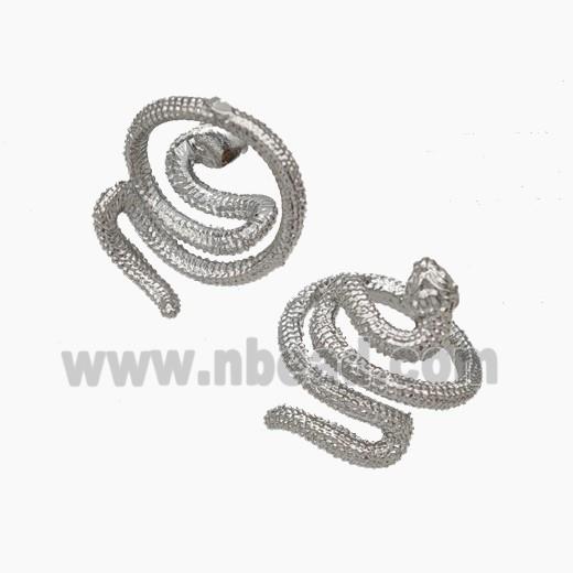 Copper Snake Pendant Nohole Platinum Plated