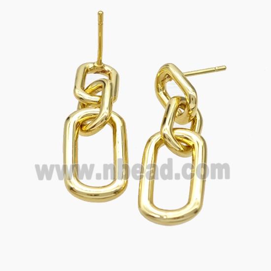 Copper Stud Earrings Gold Plated