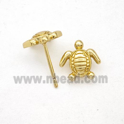 Copper Tortoise Stud Earrings Gold Plated