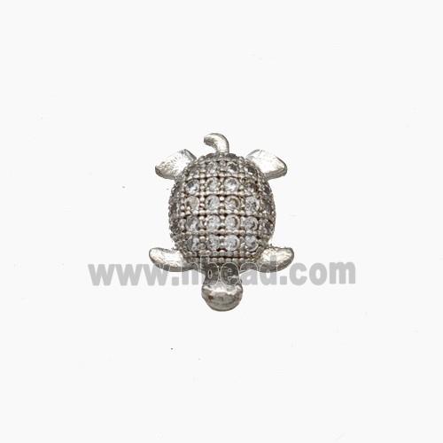 Copper Tortoise Cabachon Pave Zirconia Nohole Platinum Plated