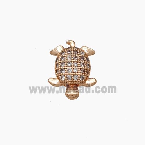 Copper Tortoise Cabachon Pave Zirconia Nohole Rose Gold