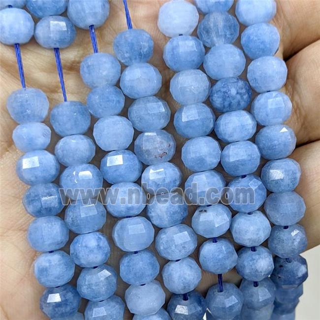 Natural Jade Beads Blue Dye Faceted Pumpkin