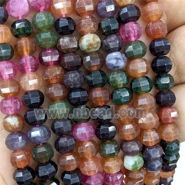 Natural Jade Beads Dye Faceted Pumpkin Mixed Color