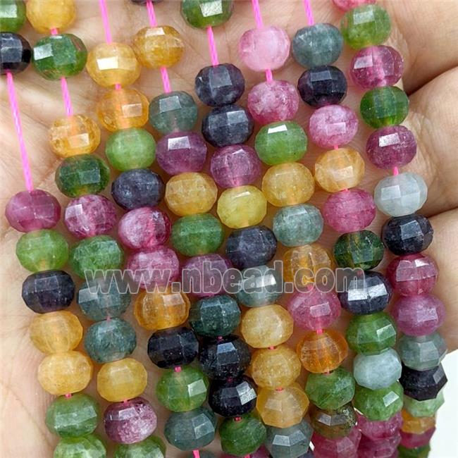 Natural Jade Beads Dye Faceted Pumpkin Mixed Color