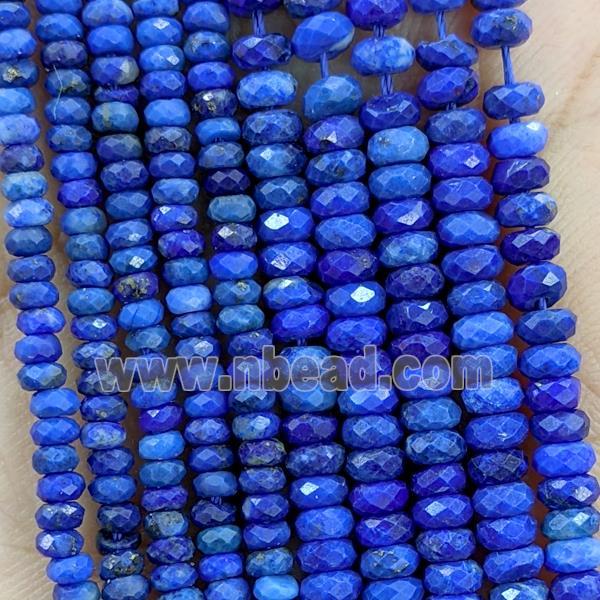 Natural Blue Lapis Lazuli Beads Faceted Rondelle A-Grade