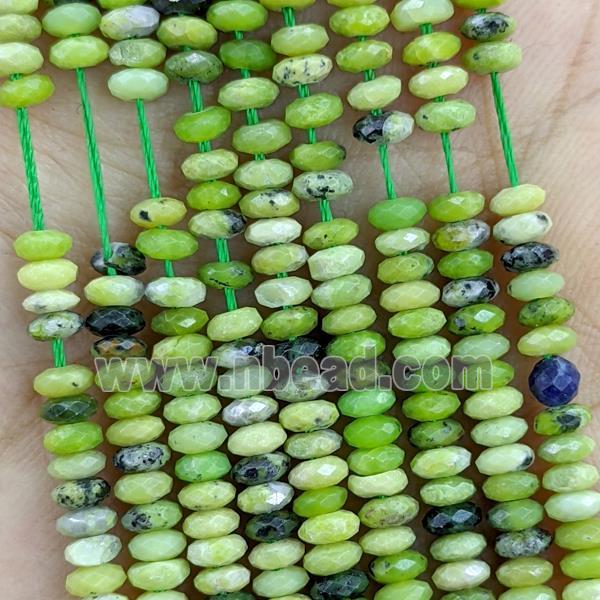 Chinese Chrysoprase Beads Olive Faceted Rondelle