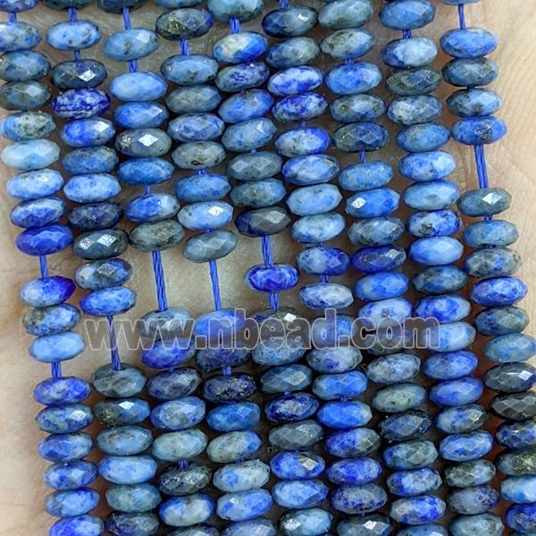 Natural Blue Lapis Lazuli Beads Faceted Rondelle B-Grade