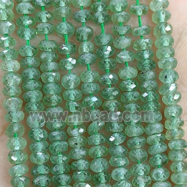 Natural Green Apatite Beads Faceted Rondelle