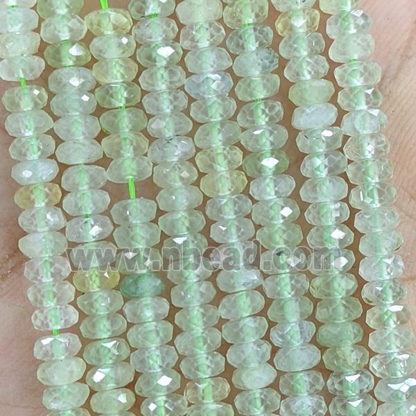 Natural Green Prehnite Beads Faceted Rondelle