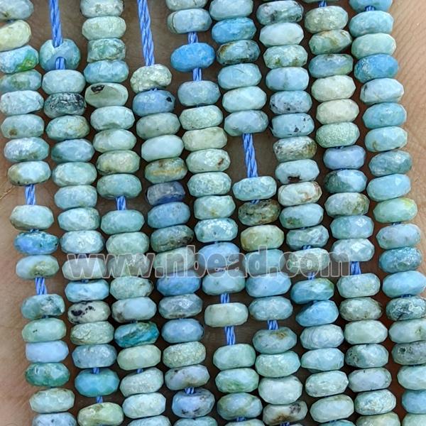 Natural Chinese Turquoise Beads Faceted Rondelle Blue