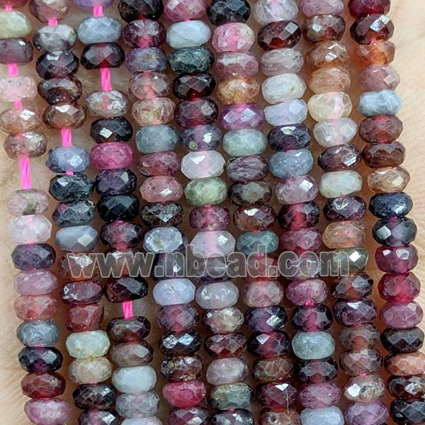 Natural Red Spinel Beads Faceted Rondelle