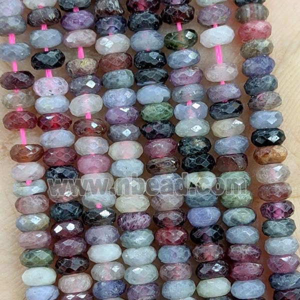 Natural Spinel Beads Multicolor Faceted Rondelle