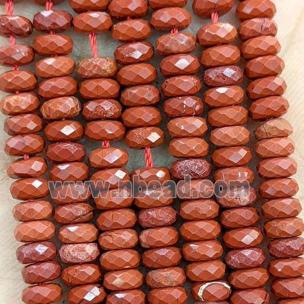 Natural Red Jasper Beads Faceted Rondelle