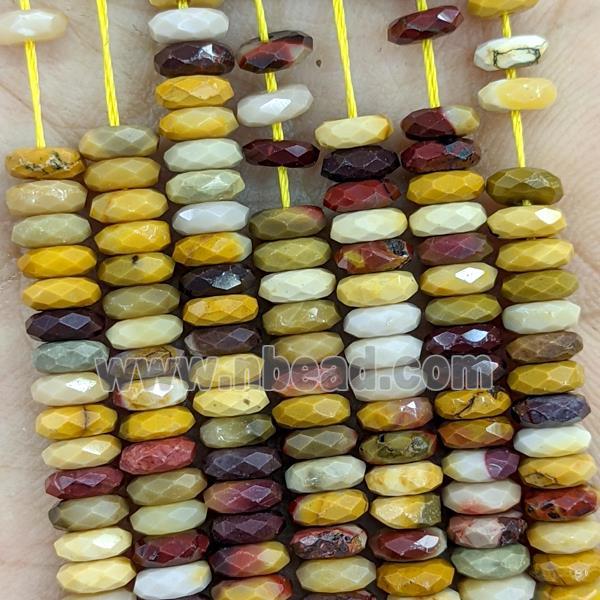 Natural Mookaite Beads Multicolor Faceted Rondelle