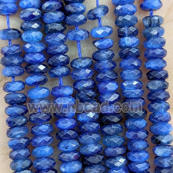 Natural Blue Kyanite Beads Faceted Rondelle