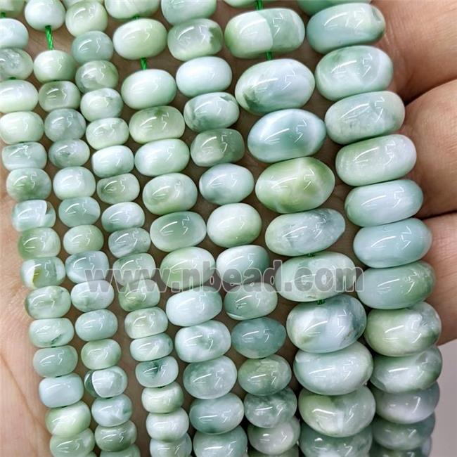 Natural Brazilian Peacock Angelite Beads Green Smooth Rondelle