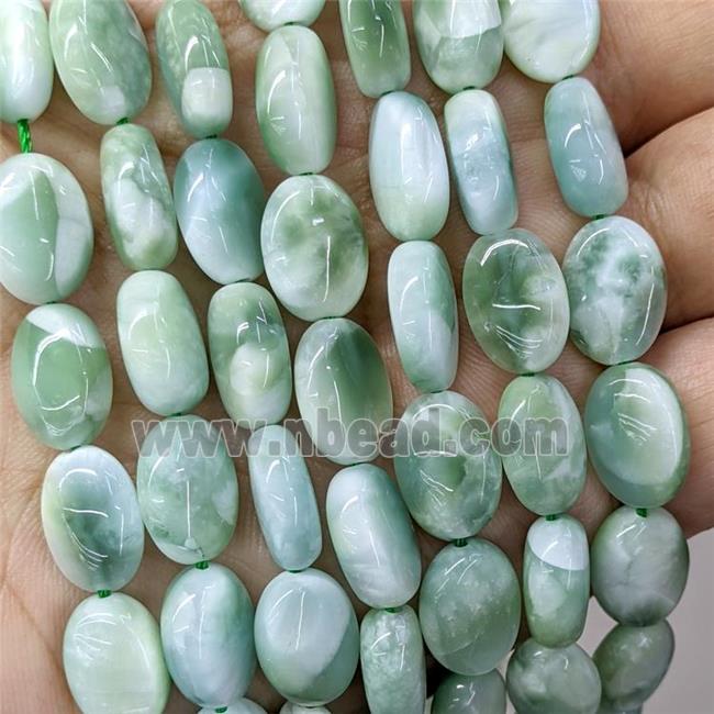 Natural Brazilian Peacock Angelite Beads Green Oval