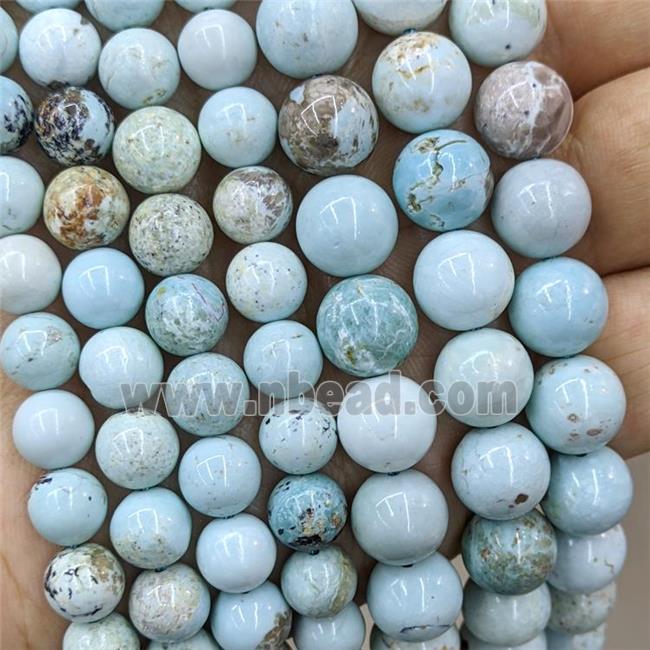 Natural Blue Opal Beads Smooth Round