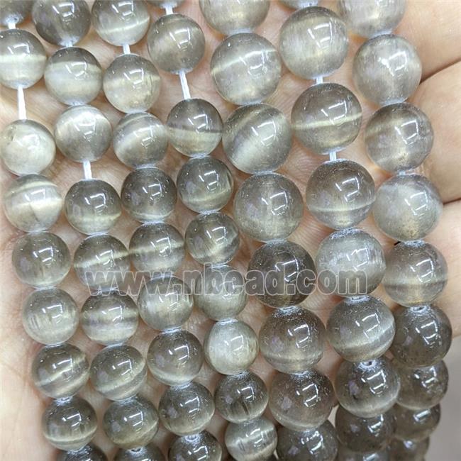 Natural Selenite Beads Coffee Dye Smooth Round