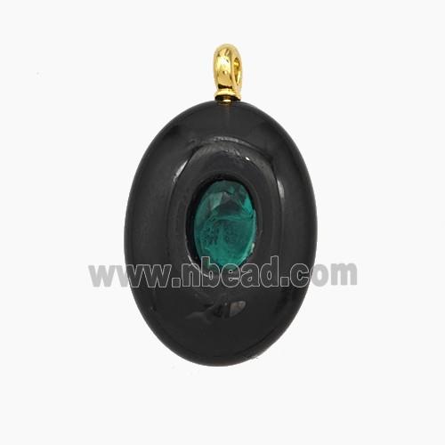 Natural Black Obsidian Oval Pendant