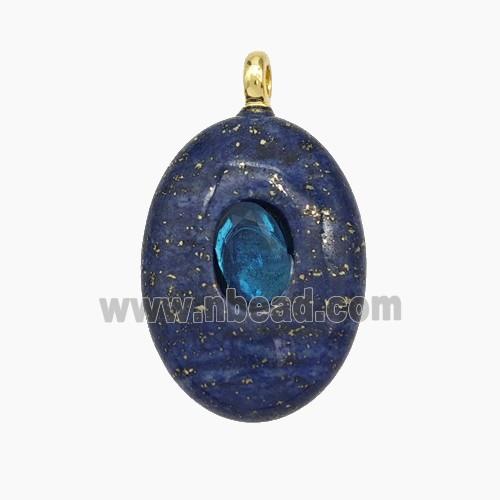 Natural Blue Lapis Lazuli Oval Pendant