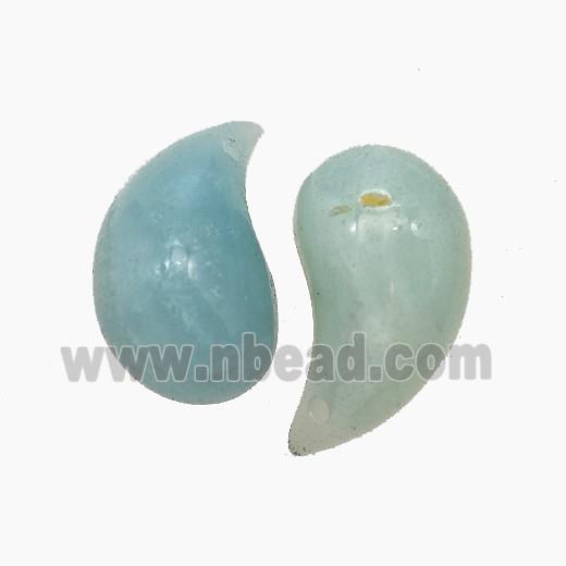 Natural Blue Chinese Amazonite Comma Pendant