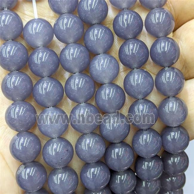 Sponge Jade Beads Gray Dye Smooth Round