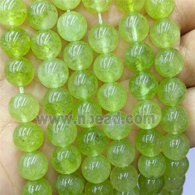 Sponge Jade Beads Green Dye Smooth Round