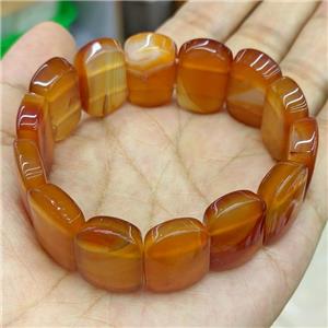 Natural Red Carnelian Agate Bracelet Stretchy, approx 15-24mm