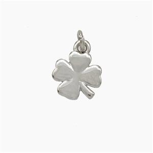 Copper Clover Pendant Platinum Plated, approx 8mm