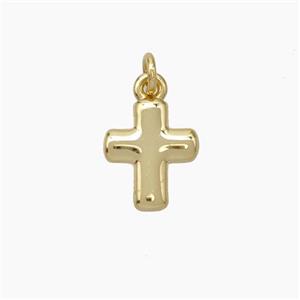 Copper Cross Pendant Gold Plated, approx 8-9mm