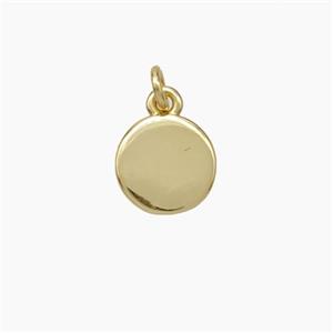 Copper Coin Pendant Gold Plated, approx 8mm