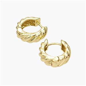 Copper Hoop Earrings Gold Plated, approx 14mm dia