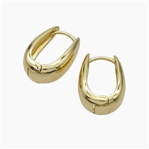 Copper Latchback Earrings Gold Plated, approx 12-18mm