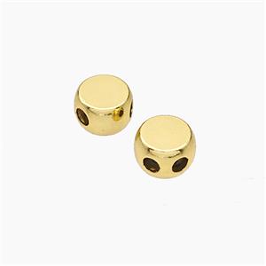 Copper Button Beads 2holes Gold Plated, approx 5-8mm