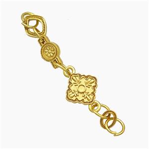 Copper Flower Connector Gold Plated, approx 6-8mm, 40mm length