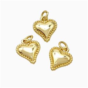 Copper Heart Pendant Gold Plated, approx 8mm