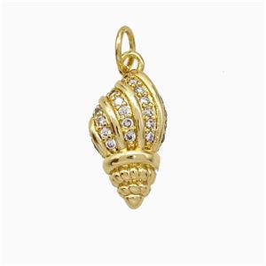 Copper Pendant Pave Zircon, Gold Plated, approx 8.5-15mm