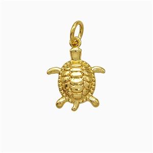 Copper Pendant Pave Zircon, Gold Plated, approx 12-13mm