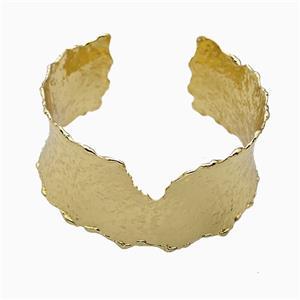 Copper Bangle Hammered Gold Plated, approx 30mm, 60mm dia