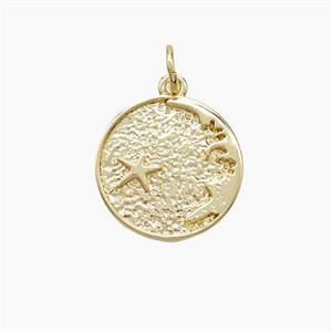 Copper Moon Star Pendant Gold Plated, approx 15mm