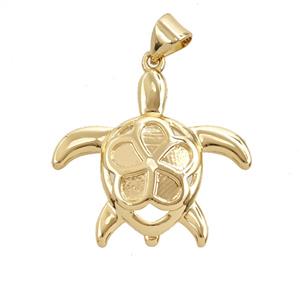 Copper Tortoise Pendant 18K Gold Plated, approx 19-25mm