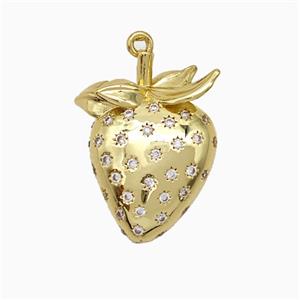 Copper Pendant Pave Zircon, Gold Plated, approx 17-22mm