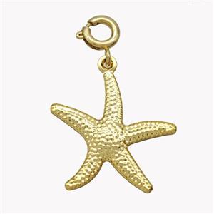 Copper Starfish Pendant Gold Plated, approx 21mm, 6mm dia