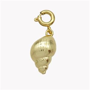 Nautilus Shell Charms Copper Pendant Gold Plated, approx 8-14mm, 6mm dia